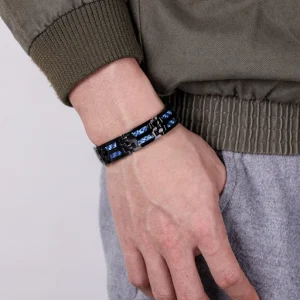 Carbon Blue Titanium Magnetic Therapy Bracelet